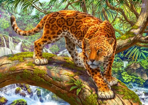 ArtStation - Jaguar. Illustration for the puzzle. Ягуар. Иллюстрация к головоломке., Stepan ...