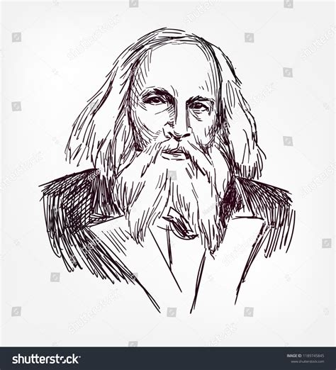 Dmitri Ivanovich Mendeleev vector sketch illustration portrait Mendeleev#Ivanovich#Dmitri#vector ...