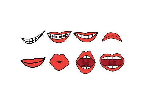 Lips expression set 1338598 Vector Art at Vecteezy