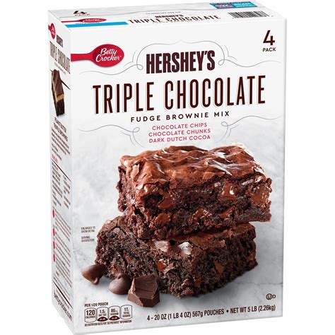 Betty Crocker Hershey’s Fudge Brownie Mix, Triple Chocolate (20 oz., 4 pk.) - Sam's Club ...