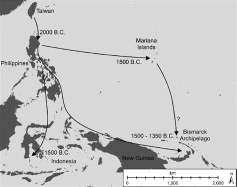 The proposed migration routes of early Austronesian groups "out of... | Download Scientific Diagram