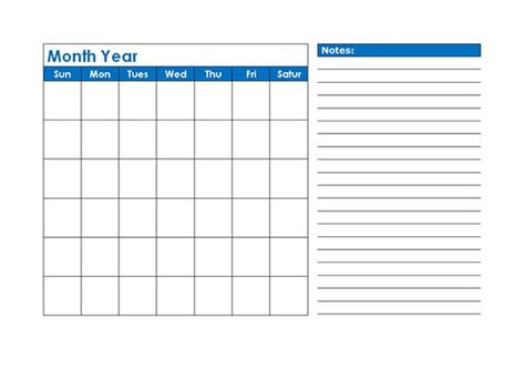 View Calendar: Monthly Blank Calendar in Blue Shade | Weekly calendar template, Excel calendar ...