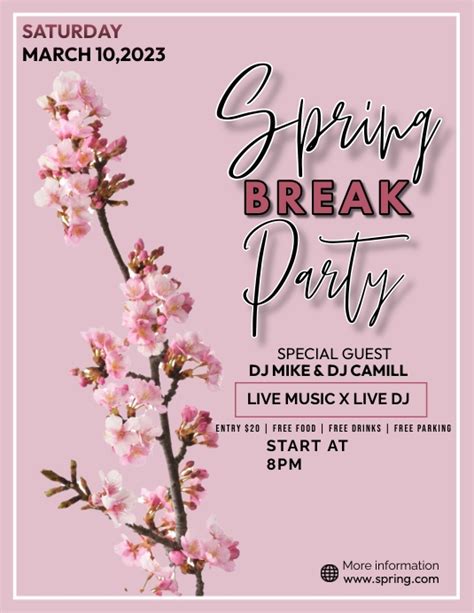 Spring Break Party Event Template | PosterMyWall