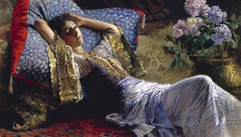 Reclining Odalisque 1868-1921 Painting by Ferdinand Max Bredt