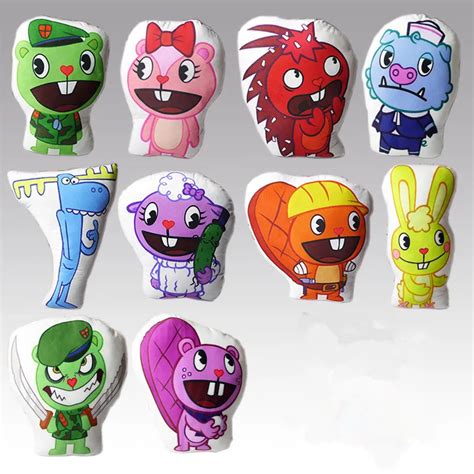 HTF Plush Toys Happy Tree Friends Nutty Flippy Flaky Giggles Cuddles ...