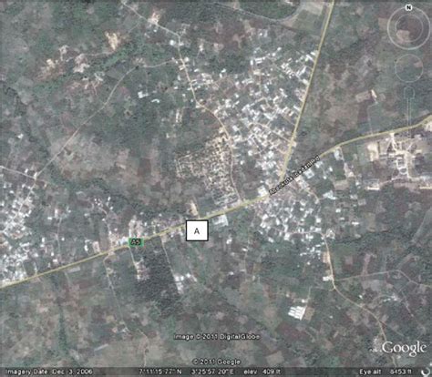 Aerial map of part of Abeokuta, showing Abeokuta-Ibadan Expressway (A ...