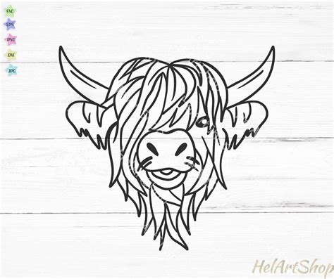 Highland Cow Head SVG
