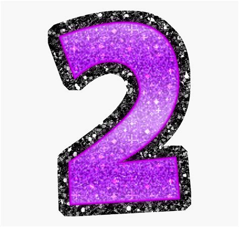 Purple Glitter Number 2 , Free Transparent Clipart - ClipartKey