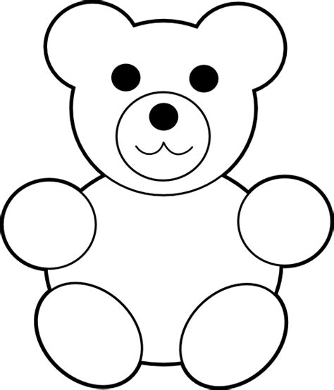 Free Printable Teddy Bear Clip Art | Teddy bear template, Teddy bear drawing easy, Bear template