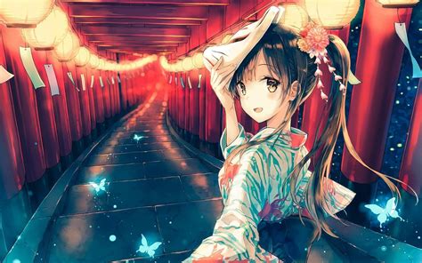 Anime Kimono Girl Wallpapers - Top Free Anime Kimono Girl Backgrounds ...