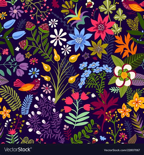 Seamless floral pattern colorful wallpaper Vector Image