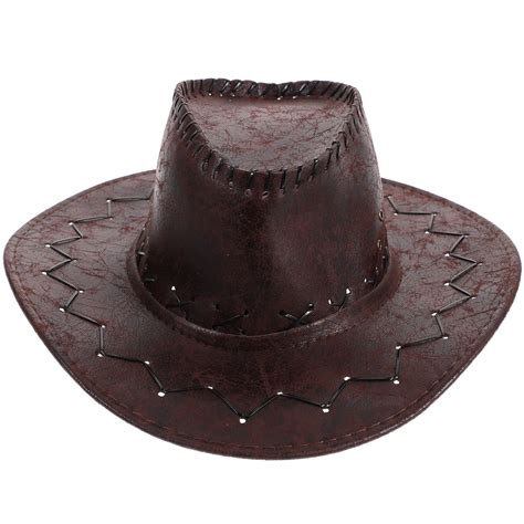 NUOLUX Cowboy Hat Imitation Leather Cowboy Hat Western Cowboy Hat for ...