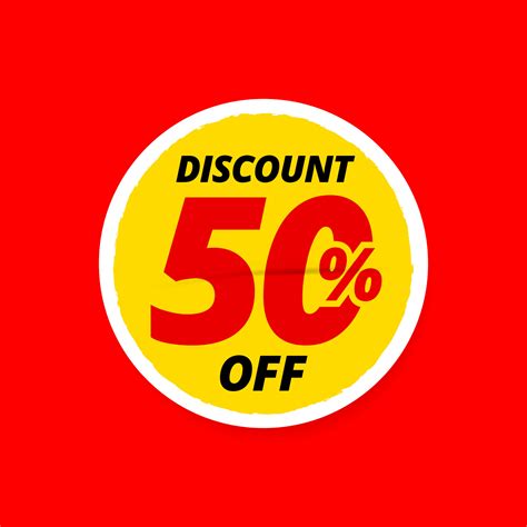 Discount 50 percent Off tag sticker vector, template design for sale product promotion 16266505 ...