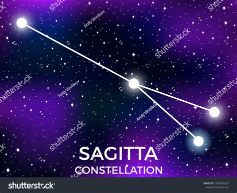 Sagitta Constellation Starry Night Sky Zodiac Stock Vector (Royalty ...