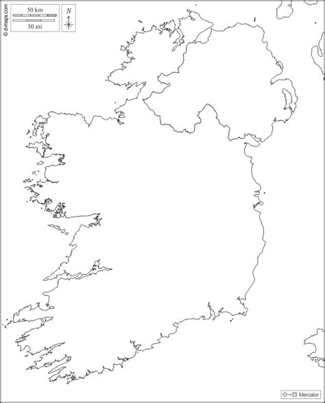 Ireland free map, free blank map, free outline map, free base map boundaries, white