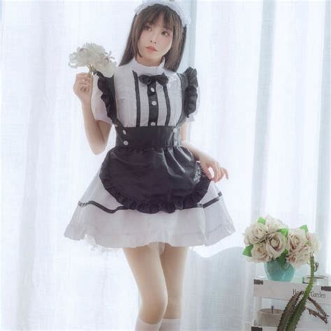 Girl Japanese Uniform Waitress Maid Dress Lolita Anime Cosplay Cute Costume New | eBay