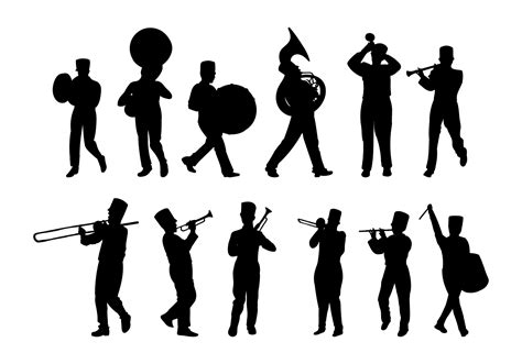 Siluetas de la banda de vectores Music Silhouette, Silhouette Vector ...