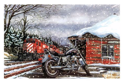 Harley-Davidson Christmas Cards - X-744 - One (1) Pack of 10 Cards & Envelopes #Christmas ...