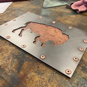 Bison Metal Wall Art, Copper Rivets and Steel, Buffalo Ranch and Farmhouse Decor - Etsy