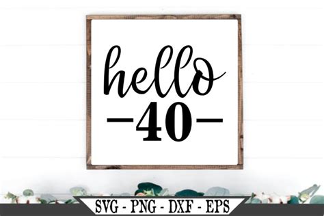 Hello 40 Birthday SVG (480975)