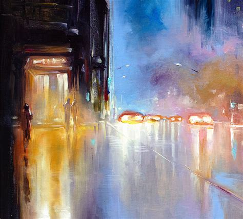 City Painting Urban Street Art Night Cityscape Colorful - Etsy