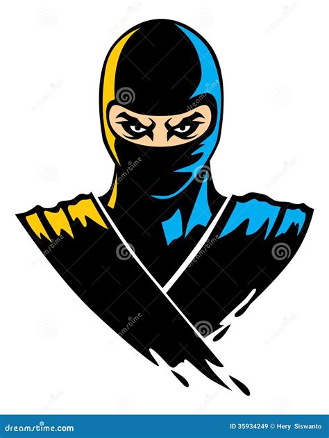 Ninja Mascot In Paint Effect Royalty Free Stock Images - Image: 35934249