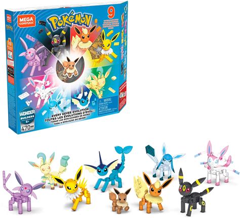 Mega Construx Pokemon Eevee Evolution Construction Set with character figures, Building Toys for ...