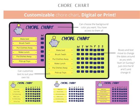 Kids Chore Chart Daily Routine Charts Responsibility Daily - Etsy Canada
