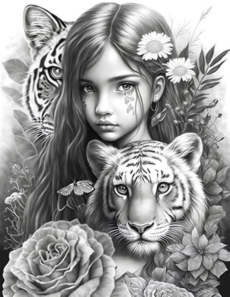 Beautiful Girls Animals Coloring Pages For Kids and Adults Coloring ...