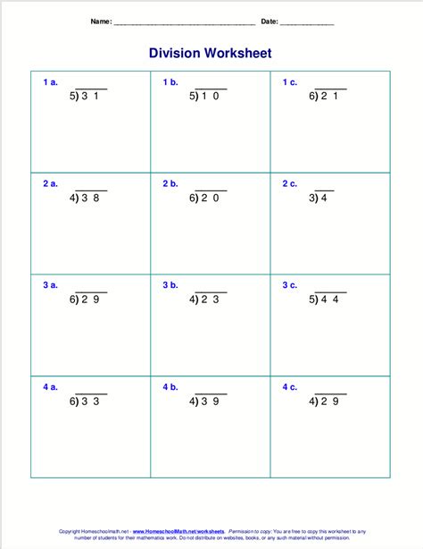 Free Printable Division Worksheets With Remainders - FREE PRINTABLE TEMPLATES