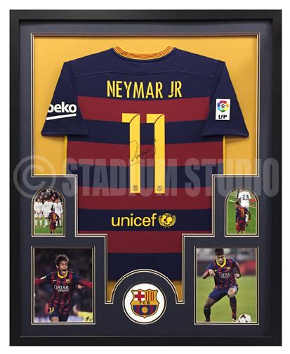 Neymar Jr. Autographed Framed Barcelona Jersey - The Stadium Studio