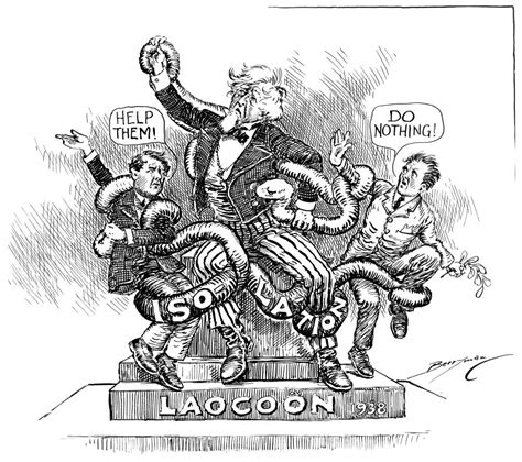 World War Ii Cartoon 1938 NLaocoon 1938 Cartoon By Clifford Berryman Depicting The Political ...