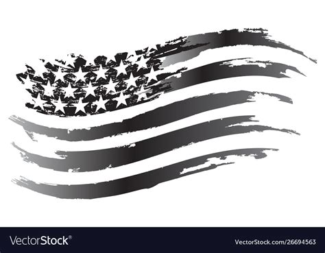 Usa flag grayscale icon Royalty Free Vector Image