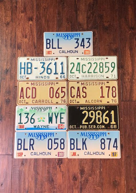 Mississippi License Plates Your Choice, Vintage Mississippi License ...