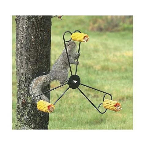 Whirly Spinning Steel Squirrel Feeder - Holds Three Corn Cobs - Watch ...