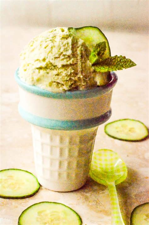 Homemade Cucumber and Mint Ice-cream - Larder Love