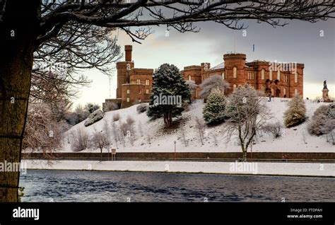 Inverness Castle in winter with a dusting of snow Stock Photo - Alamy