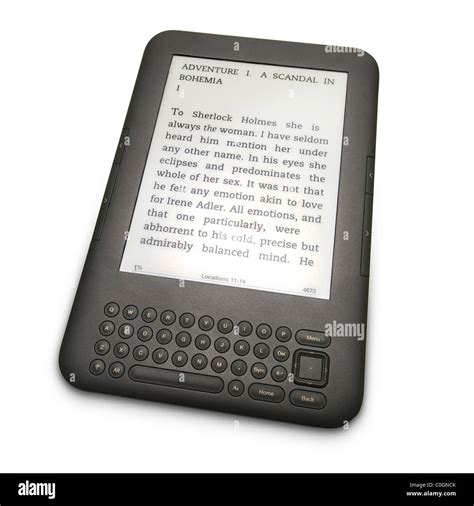 E-book electronic book reader device on white background Stock Photo - Alamy