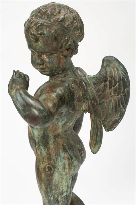 Signed Bronze Cherub Sculpture at 1stDibs