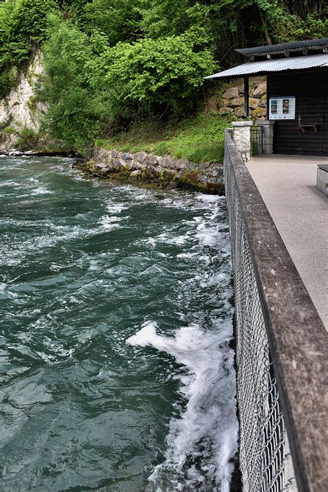 View over the rhine river at the rhine falls in Switzerland 20.5.2020 Photograph by Robert ...