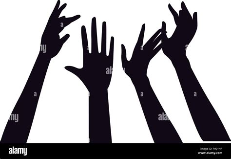 Hands up silhouette hi-res stock photography and images - Alamy