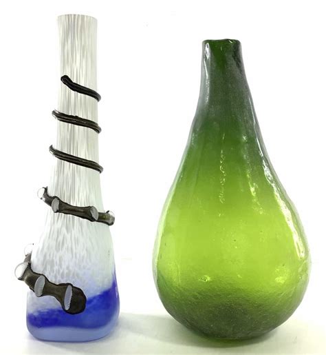 Lot - (2) Art Glass Vases