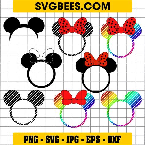 Disney Character Mickey Mouse Ears SVG and PNG - SVGbees