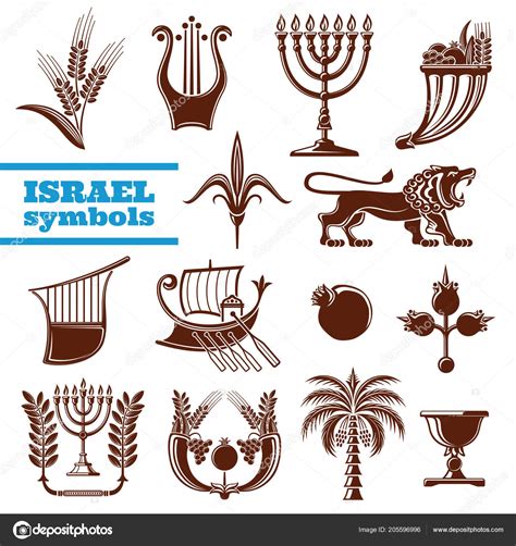 Israel culture, history, judaism religion symbols Stock Vector by ©Seamartini 205596996