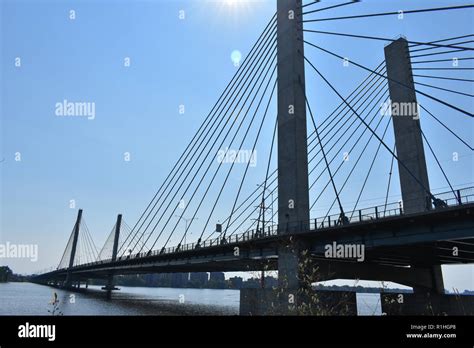 Bridge over St. Lawrence river in Laval Stock Photo - Alamy