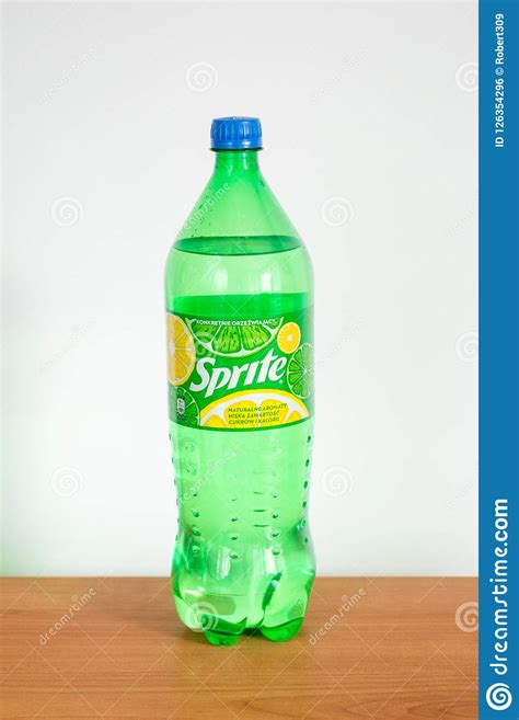 Bottle of Sprite Drink on Wooden Table. Editorial Photo - Image of gdanski, table: 126354296