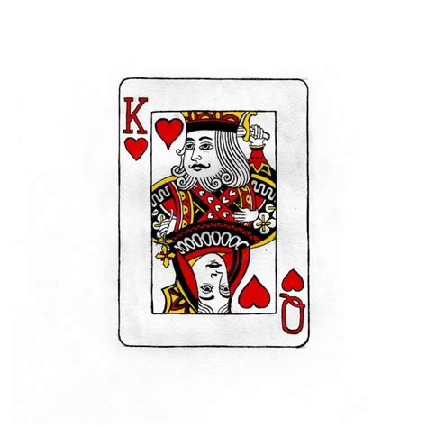 Premium Photo | King queen cards drawing sketch illustration poker card ...