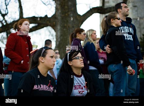 Scenes from the campus of Virginia Tech sight of a shooting masacre that left 33 people dead ...