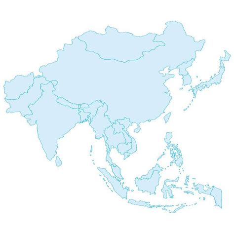 OUTLINE VECTOR MAP OF ASIA - Download at Vectorportal | Map vector, Map ...