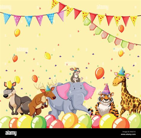 animals in party scene illustration Stock Vector Image & Art - Alamy